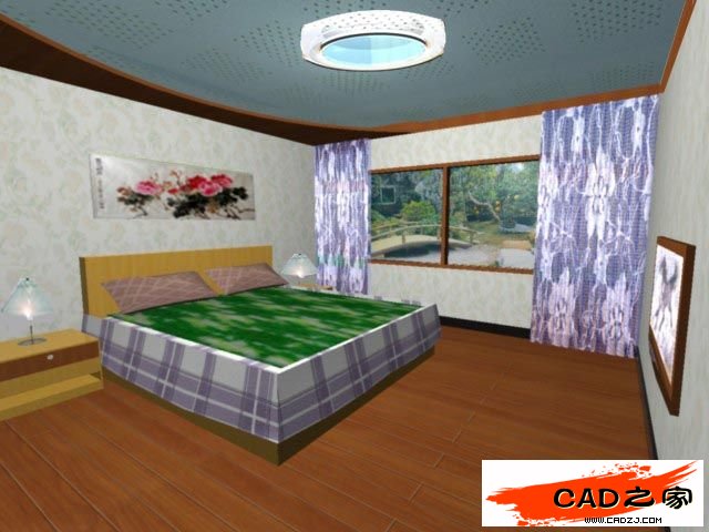 AutoCAD渲染教程：室內裝飾效果圖渲染圖解_中國教程網