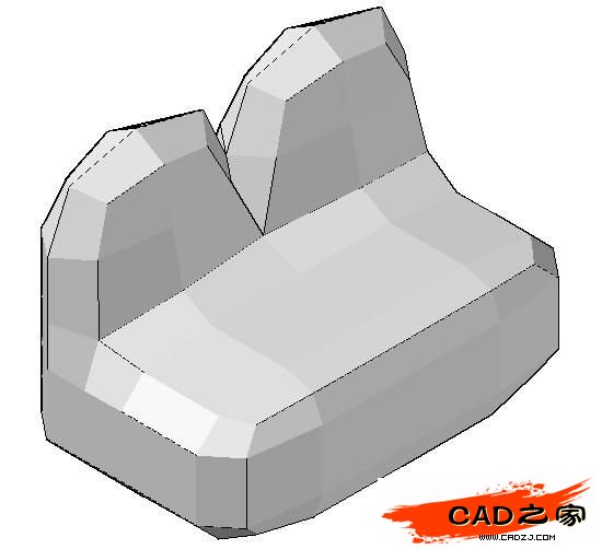 AutoCAD教程：運(yùn)用長(zhǎng)方體網(wǎng)格拉伸制作雙人和多人沙發(fā)_中國(guó)教程網(wǎng)