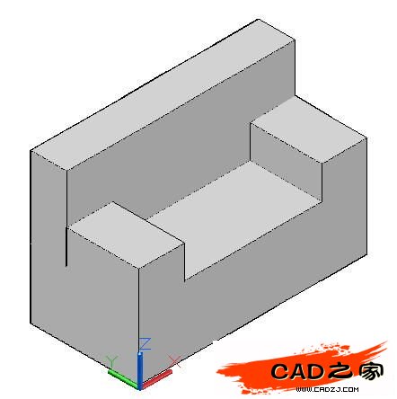 AutoCAD教程：運(yùn)用長(zhǎng)方體網(wǎng)格拉伸制作雙人和多人沙發(fā)_中國(guó)教程網(wǎng)