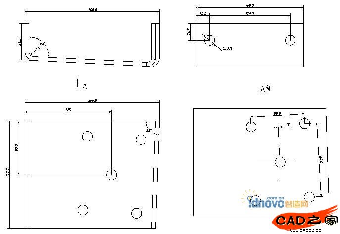 左支架-發動機后懸置橫梁零件圖