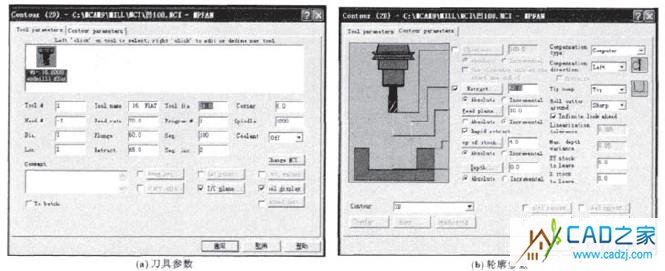 圖2 外輪廓銑削參數(shù)