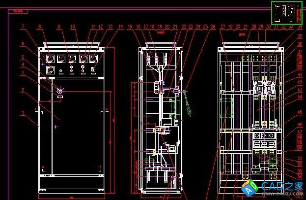 GGD型交流低壓配電柜總裝配CAD圖紙