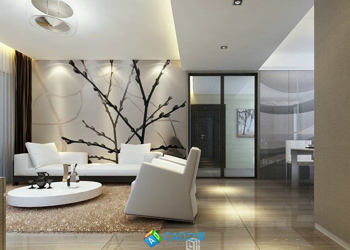 現代簡約風格家裝設計完整施工圖及高清效果圖