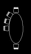 用CAD繪制12人橢圓桌的方法