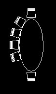 用CAD繪制12人橢圓桌的方法