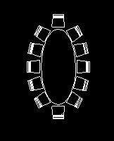 用CAD繪制12人橢圓桌的方法