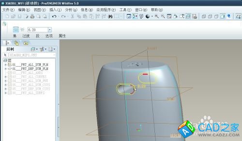 proe5.0實(shí)例教程小度WIFI：[3]調(diào)整實(shí)體細(xì)節(jié)