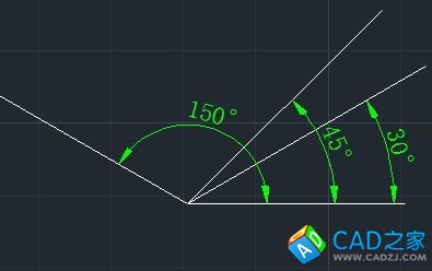 cad教程之標注命令：[8]角度標注