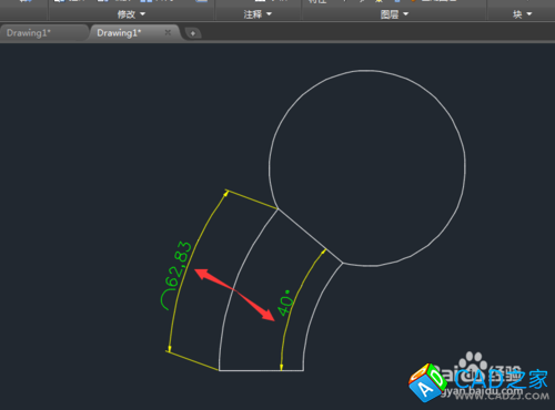 怎樣在CAD2015中創(chuàng)建弧長(zhǎng)與角度尺寸