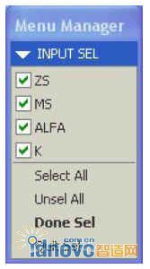 INPUT SEL菜單