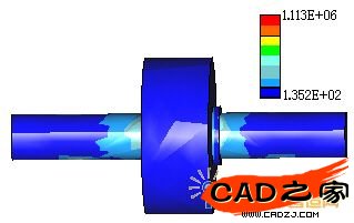 Pro/MECHANICA得到的等效應力云圖