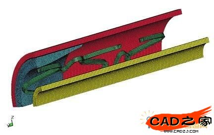 劃分網(wǎng)格后的耦合模型