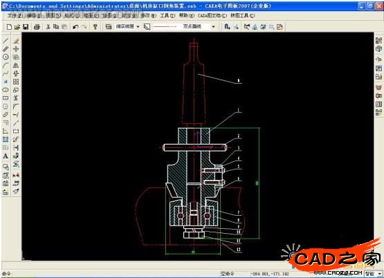 機體缸孔倒角裝置二維圖