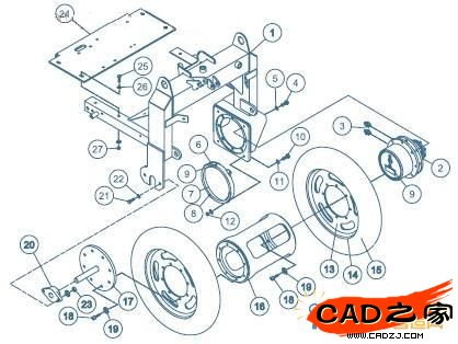 Somero® Mini Screed&
#8482; 刮平機的分解圖