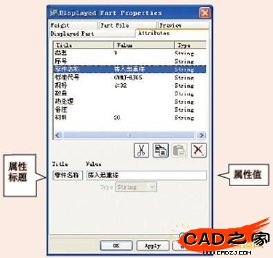 圖2 屬性標(biāo)題及屬性值的輸入