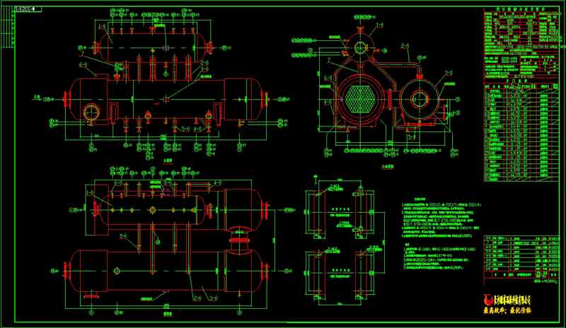 火管式廢熱鍋爐設計院全套圖紙54張1