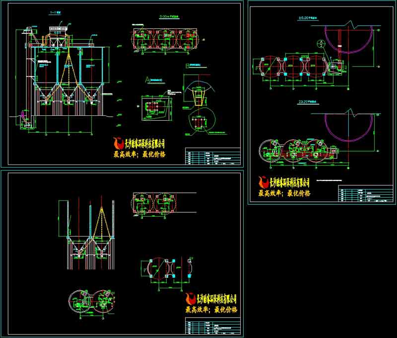 120萬噸水泥粉磨站散裝平、立面總圖(三張)