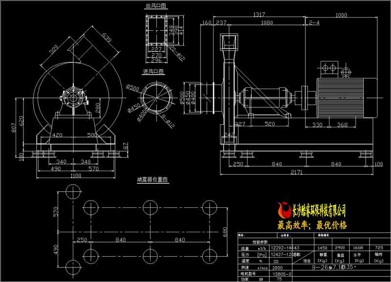 9-26№7.1D高壓離心風機