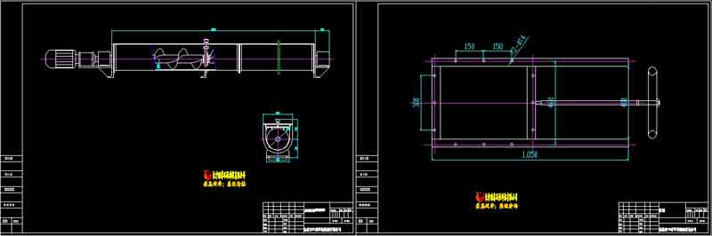 LS400x8型螺旋輸送機和400×400插板閥簡圖